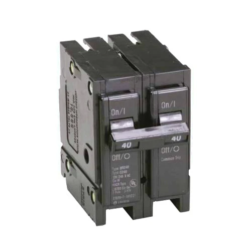 EATON BR240 Type BR Circuit Breaker, 120/240 VAC, 40 A, 10 kA, 2 Poles, Common/Thermal Magnetic Trip