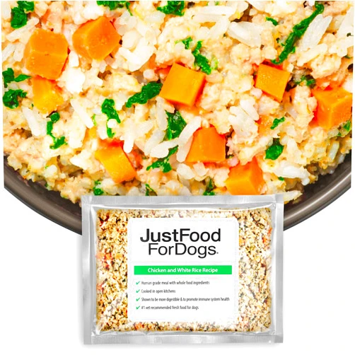 JustFoodForDogs Frozen Fresh Dog Food, Complete Meal or Dog Food Topper, Beef & Russet Potato Human Grade Dog Food Recipe, 18 oz (Pack of 21)