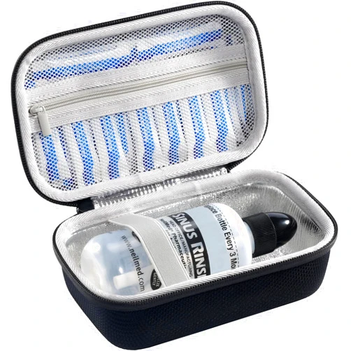 ProCase Travel Case for NeilMed Sinus Rinse Packets, Carrying Bag for Maoever Neti Pot Nasal Rinse, Portable Case for Sinus Rinse Bottle and Nasal Wash Salt Packets or Nose Cleaner Kit -Black