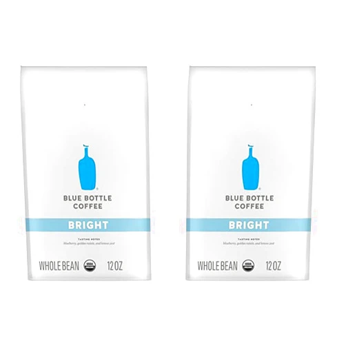 Blue Bottle Coffee Blue Bottle Whole Bean Organic Coffee, Bright, Light Roast, 12 Ounce Bag (Pack of 2)