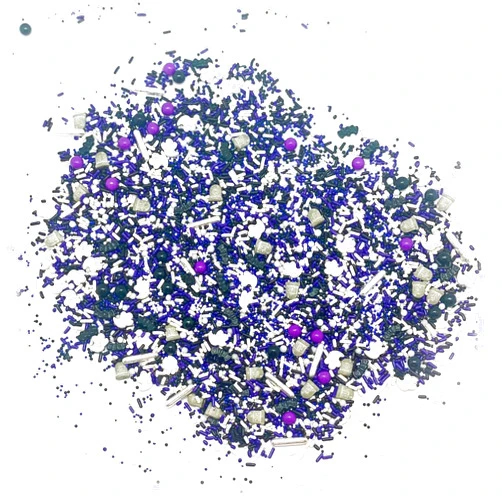 Sprinkle Me This Delicious & Deadly Graveyard Smash-RIP black Violet Purple White Silver Haunted Mansion Halloween Fall Colorful Candy Sprinkles Mix Baking Edible Cake Cupcake Cookie Decorations - 4 OZ