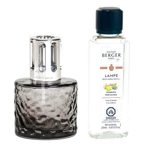 MAISON BERGER - Lampe Berger Home Fragrance Lamp Diffuser - Model Mirage - 4.7 x 3.1 x 3.1 inches - Includes Fragrance Wilderness - 250 milliliters - 8.45 Fluid Ounces (Black)