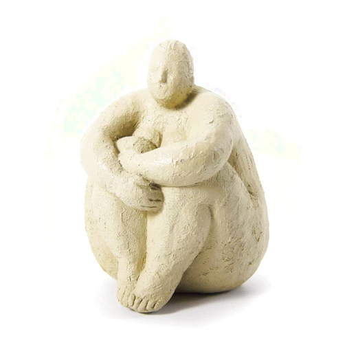HAUCOZE Lady Statue Figurine Woman Sculpture Modern Decor Arts Home Gifts Polyresin Table Centerpiece Crafts Grey 7.1inch