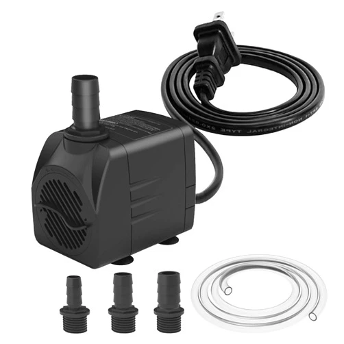 Zoronk Fountain Pump Dry Burnning Protection&Ultra Quiet Design with 4.8ft Tubing 400GPH for Aquarium, Fish Tank Fountain, Powerful Submersible Water Pump with 5.9ft (1.8m) Power Cord …
