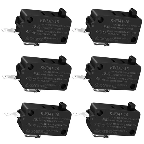 DaierTek KW3A/KW3AT Microwave Door Switch 16A 125VAC/250VAC Microwave Oven Switch Door Interlock 4 Normally Open 2 Normally Closed Microwave Switch T125 for GE LG Kenmore Frigidaire