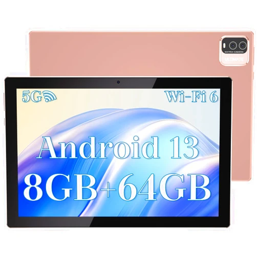 YQSAVIOR 10 inch Android 13 Tablet, 8GB RAM+64GB ROM+512GB Expandable Computer Tablets PC, IPS Screen, 2+8MP Dual Camera, WiFi, BT, Google Certified Tablet