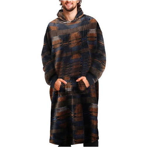 Mad Dog Concepts Mad Dog Men's Sherpa Fleece Wearable Blanket Hoodie - Cozy Long Sleeves Hooded Poncho Jacket For Adults, One Size