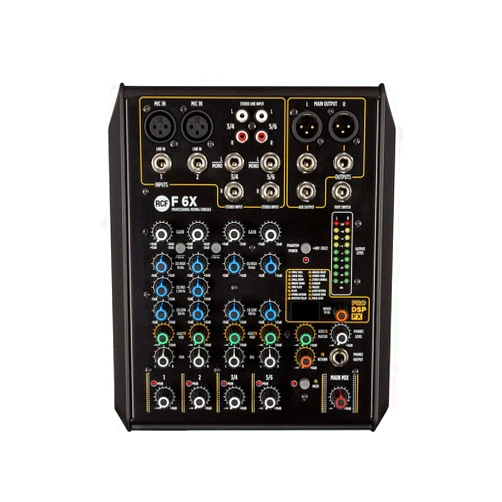 RCF F-6X 6 Channel Mixing Console With Multi-Fx Balanced Main Output Audio Path from Input to Output 16 Presets PRO DSP Internal FX