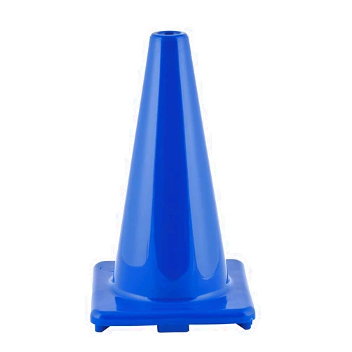 HappyHealth 12 in. Hi Visibility Flexible Vinyl Cone - Blue