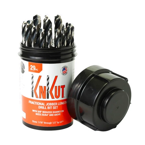 KnKut 29 Piece Drill Buddy Jobber Length Drill Bit Set with 3/8