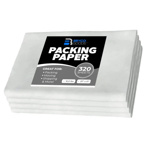 Bryco Goods Packing Paper Sheets for Moving - 10lb - 320 Sheets Newspaper Paper - 27