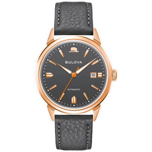 Bulova Men's Frank Sinatra 'Summer Wind' 3-Hand Date Automatic with Textured Leather Strap