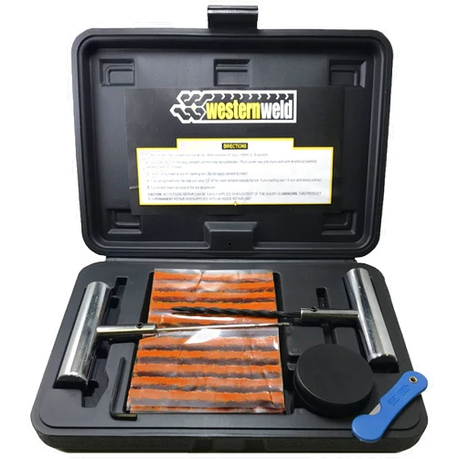 Sherco-Auto Western Weld Professional 65 Piece Flat Tire Repair Kit with Plug Probe & Needle Tool for Car Truck Motorcycle ATV - USA