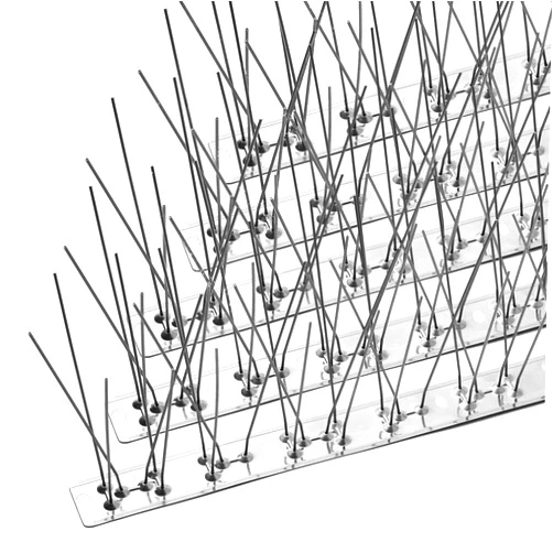 OFFO Bird Spikes with Stainless Steel Base, Durable Bird Spikes Arrow Pigeon Spikes Fence Kit for Keeping Small Bird, Crows and Woodpeckers Away, Covers 10.2 Feet(3.1m)