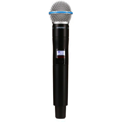 Shure QLXD2/B58 Handheld Transmitter with BETA 58A Vocal Mic Capsule - for use with QLX-D Digital Wireless Microphone Systems, Receiver Sold Separately | G50 Band (QLXD2/B58=-G50)