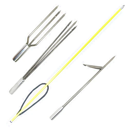 Scuba Choice Spearfishing 5' Fiber Glass 1 Piece Hawaiian Sling Pole Spear 3 Tips Set