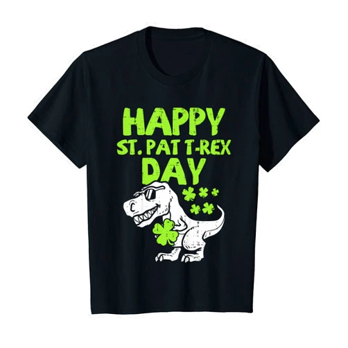 Kids St Patricks Day Shirts Baby Boy Girl Toddler Happy St Pat Trex Day Dino St Patricks Day Toddler Boys Gift T-Shirt