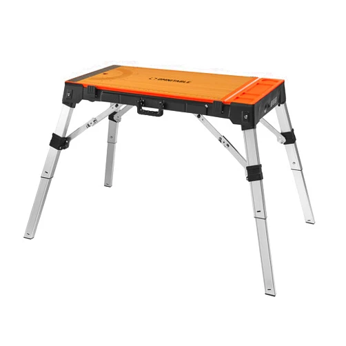 Disston 30146A OmniTable 4 in 1 Portable Workbench Work Table Dolly Scaffold and Creeper Adjustable Height with Folding Legs with Free Blu-MOL Jigsaw Blade Set (E0130146)