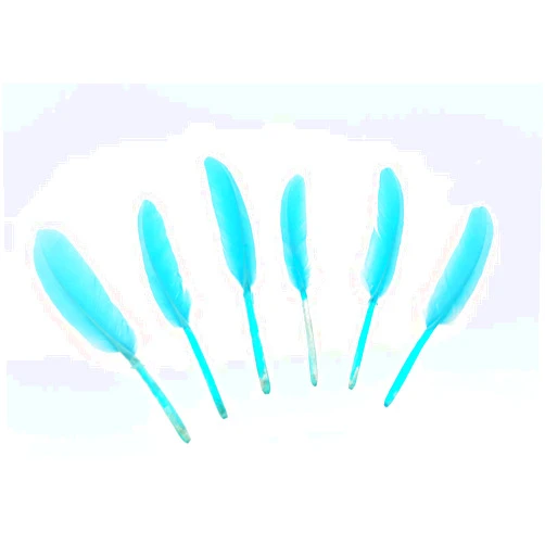 Dxeud Colorful Goose Feathers 100pcs/pack/ (4-6 inch) (Sky Blue)