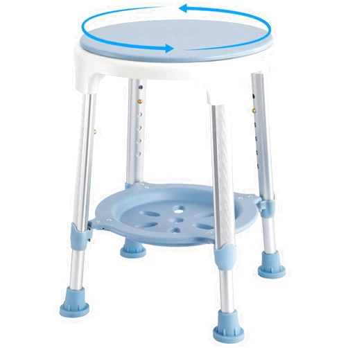 KSITEX Shower Chair Stool for Inside Shower, Small Corner Plastic Stool for Shower 300 Lb,360° Swivel Bath Shower Seat for Seniors Adults Sitting, Adjustable Bathtub Stool with Storage Tray