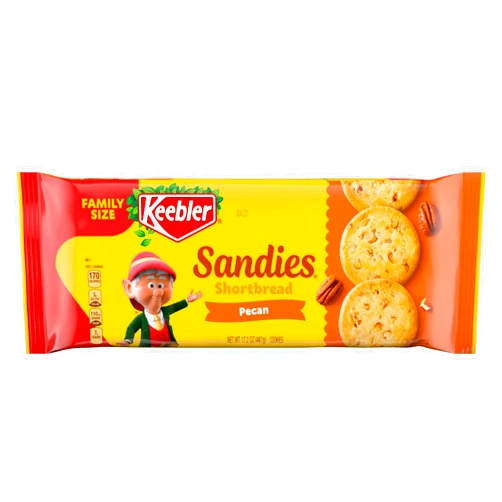 Keebler Sandies Shortbread Cookies, Pecan, Family Size, 17.2 oz
