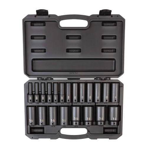 TEKTON 1/2 Inch Drive Deep 6-Point Impact Socket Set, 21-Piece (5/16-1-1/2 in.) | SID92306