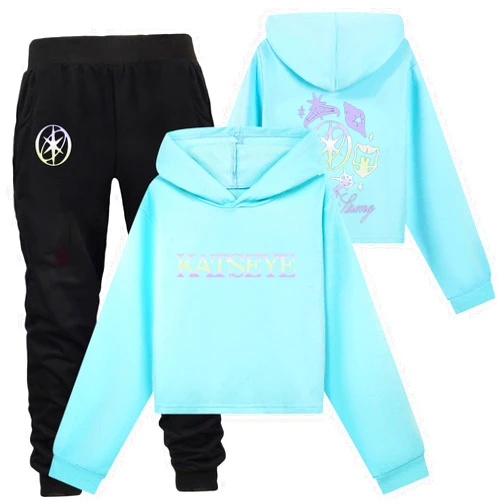 MABUTINGTI Katseye Hoodie Set for Girls Kids Boys Music Album Katseye Merch Sweatshirt Casual Long Sleeve Suit for 3-15 Years
