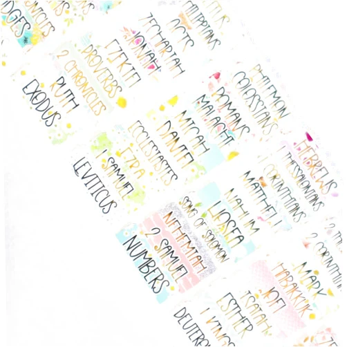 Idyllic Grace - Bloom with Grace - Bible Tabs - Gold Foil - Bible Journaling - Study - Old and New Testament - Christian - Catholic - Apocrypha - Index Tabs - 90 Books - Glossy Laminated - Durable