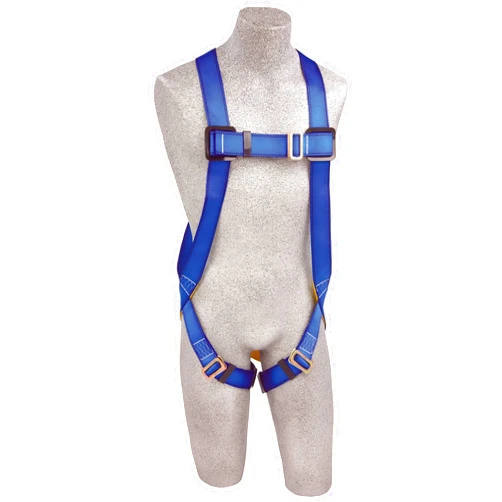 3M Protecta First AB17510 Fall Protection Full Body 3-Point Adjustment Harness, Back D-ring, Universal, Pass-Thru Buckle Legs, 310# Capacity, Blue