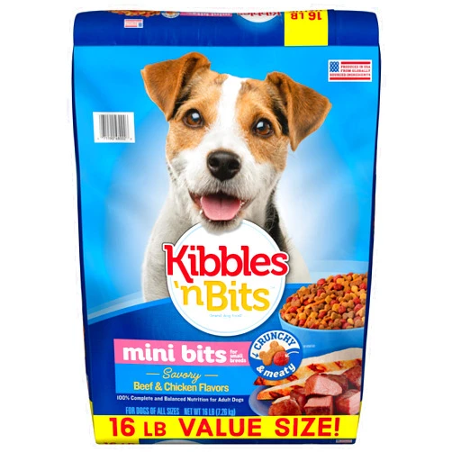 Kibbles 'N Bits Small Breed Mini Bits Savory Beef & Chicken Flavors Dog Food, 16-Pound(Pack of 1)