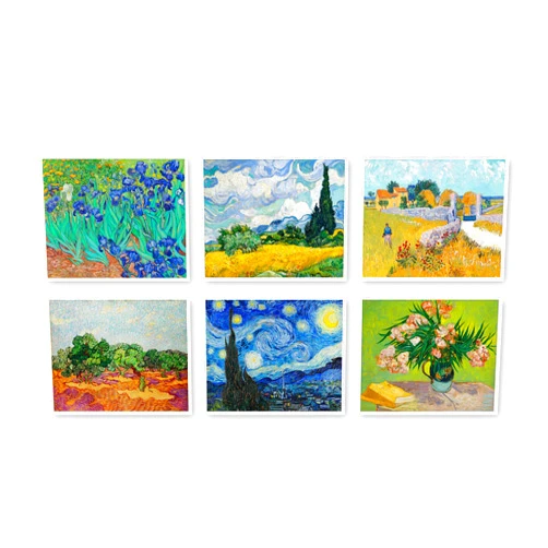 Generic Van Gogh Prints by Ink Inc. | Master Impressionst Painters Series | Starry Night Wall Art | Set of 6 8x10 | Unframed
