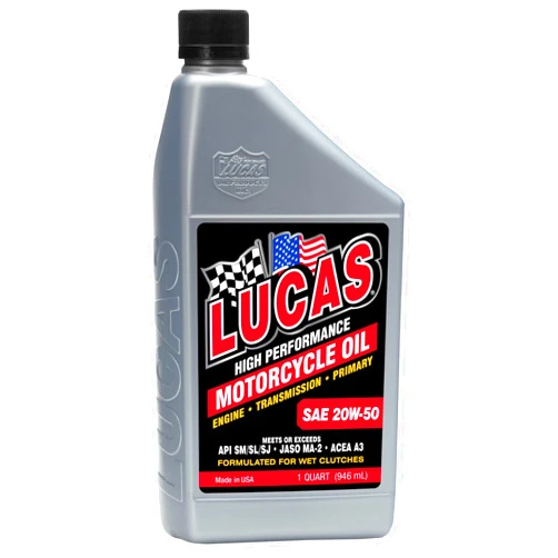 Lucas Oil 10700 High Performance SAE 20W-50 Motorcycle Oil - 1 Quart (Pack of 6)