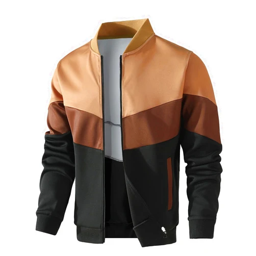 HYPESTFIT Mens Lightweight Jacket Casual Bomber Jacket Color Block Varsity Coat