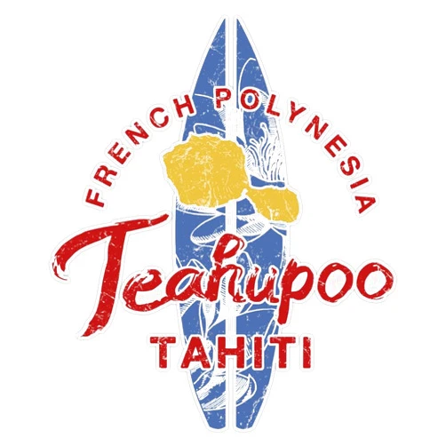 LAD Studio Tahiti Teahupoo Surfing French Polynesian Vintage Window Bumper Sticker Decal 5