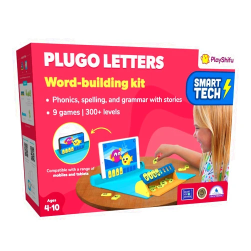 Shifu PlayShifu Plugo Letters : Interactive Word Games for Kids Ages 4-8, Educational STEM Phonics, Spelling, Grammar, Preschool Activities, Birthday Gift for Boys and Girls, Story-Based Puzzles