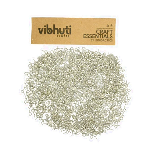 IEIDidactics Vibhuti Crafts 600Pcs Metal Screw Eye Pins, 4 x 8mm Eye Pins Hooks Eyelets Screw Silver - Basic Jewellery Findings, Arts & Crafts Projects, Charm Bead