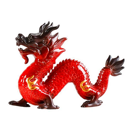 HAOWUJIN Feng Shui Ceramic Dragon Decoration, 8.1