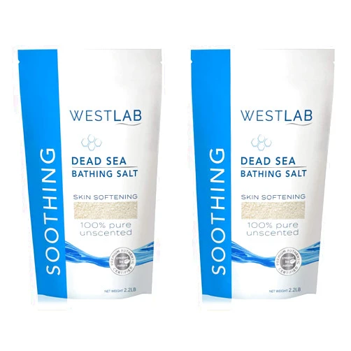 Westlab Dead Sea Salt Mineral Bathing (Soothing, for Irritated Skin) 2 Pack (4.4 lb total)