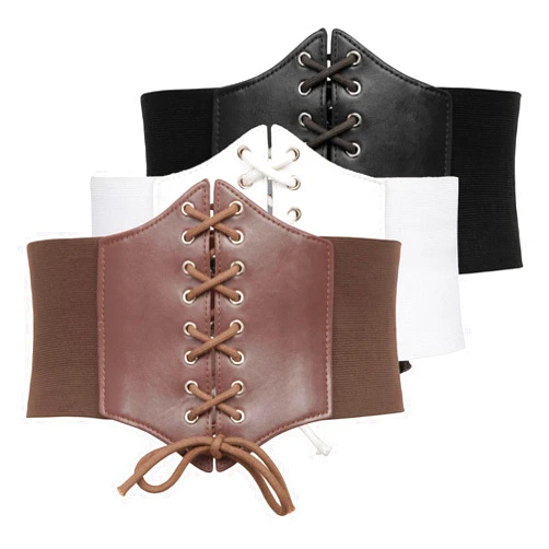 GRACE KARIN Lace-up Cinch Belt Tied Corset Elastic Waist Belt 3 Piece