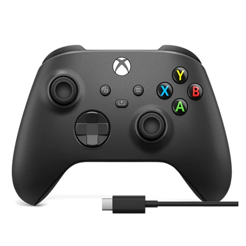Xbox Wireless Gaming Controller + USB-C® Cable (2025) – Carbon Black – Play on Xbox, Windows, Android, iOS, FireTV Sticks, Smart TVs, VR Headsets