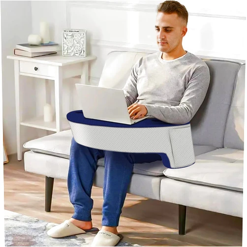 Tadomoe Lap Desk Pillow - Laptop Pillow with Foldable Holder for Kindle,iPad,Tablet,Ergonomic Support Pillow Desk for Reading Gaming Working - Memory Foam Reading Pillow for Comfort On Couch - Medium