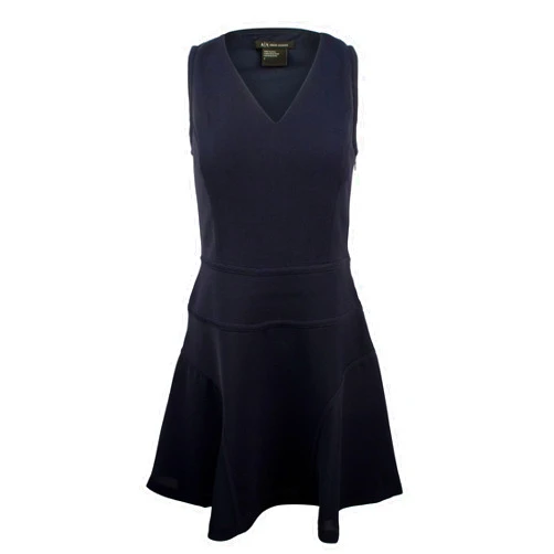 A｜X ARMANI EXCHANGE Armani Exchange Women's Sleeveless V-Neck Fit and Flare Dress