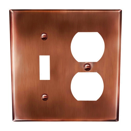ENERLITES Combination Toggle Switch and Duplex Receptacle Metal Wall Plate, Stainless Steel 201 Outlet Cover, Corrosion-Resistant, Standard Size 2-Gang 4.50