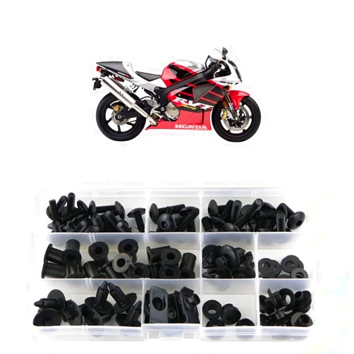 Xitomer Full Sets Fairing Bolts Kits, Fit for 2000 2001 2002 2003 2004 2005 2006 VTR1000 RVT1000 RC51, Mounting Kits Washers/Nuts/Fastenings/Clips/Grommets (Matte Black)