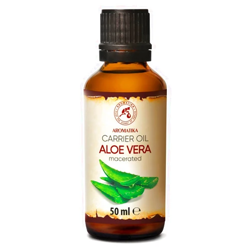 AROMATIKA trust the power of nature AROMATIKA Aloe Vera Oil 1.7 Fl Oz (50ml) - 100% Pure & Natural - Aloe Barbadensis - Brasil - Care for Skin - Body - Hair Growth - Face Moisturizer - Baby Oils - Used for Massage - Bath