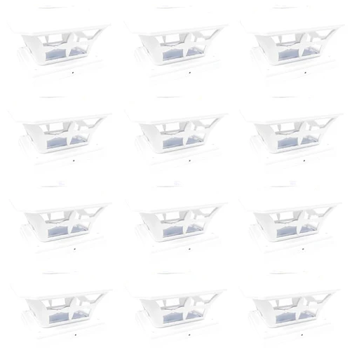 iGlow 12 Pack White Outdoor Garden 6 x 6 Solar SMD LED Post Deck Cap Square Fence Light Landscape Lamp PVC Vinyl Wood