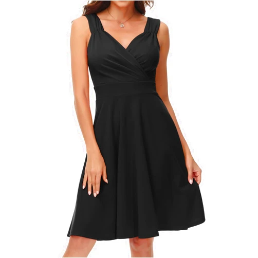 GRACE KARIN Women's Sleeveless Wrap V-Neck A-line Bridesmaid Cocktail Party Dress