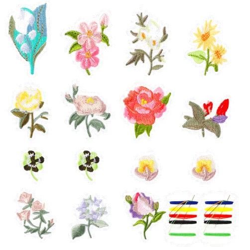 KALIONE 15 Pcs Mini Flowers Iron On Patches, Decorative Flower Patches, 13 Patterns Embroidered Patches with 2pcs Sewing Kit, Sew On/Iron On Patch Applique for Clothing, Jeans, Hat, Jacket, Pants