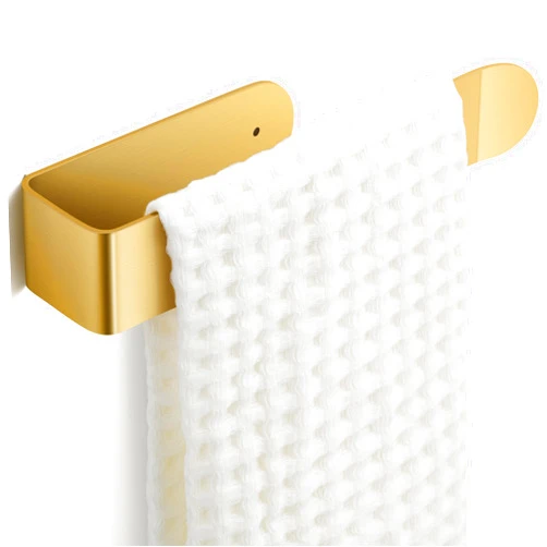 Niffgaff 8 Inch Hand Towel Holder, Self Adhesive Towel Bar for Bathroom, Rustproof Aluminum U-Shape Towel Rack Stick on Wall, Brushed Gold