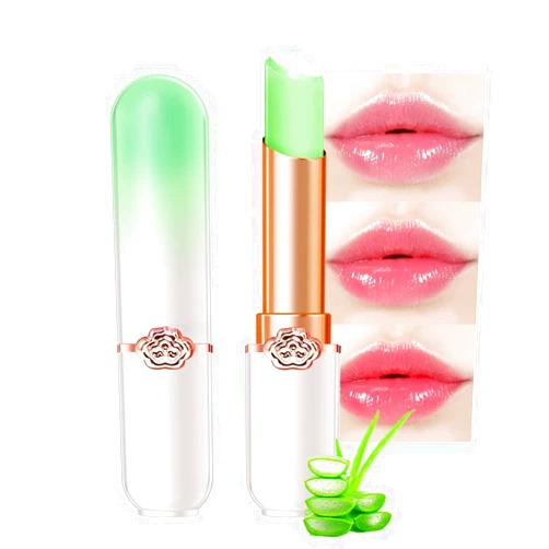 BINGBRUSH Aloe vera Color Changing Lipstick Queen,Moisturizer Long Lasting Lip Care Lip Balm Magic Lip Gloss Lip Tint Stain Glossly Makeup Lipstick Set for Women (1pc Aloe vera)